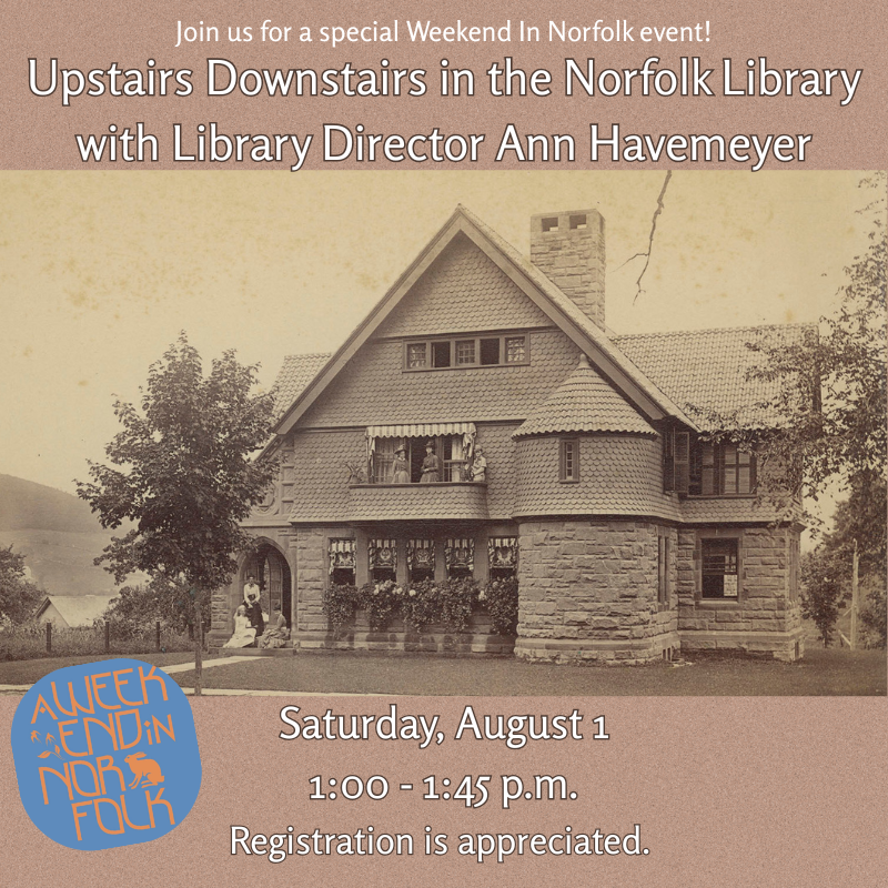 Upstairs Downstairs in the Norfolk Library with library Director Ann Havemeyer